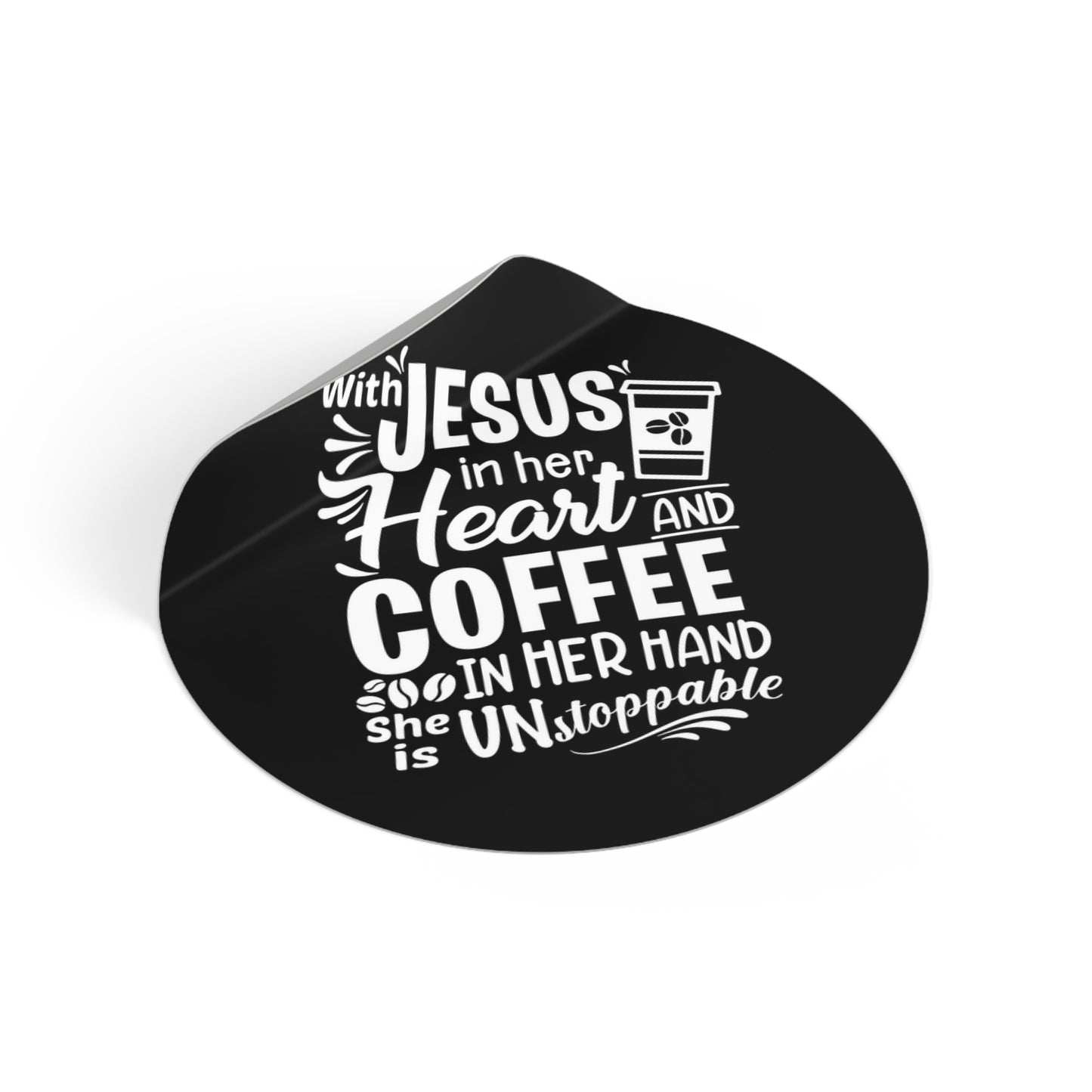 JESUS and Coffee - Round Vinyl Stickers