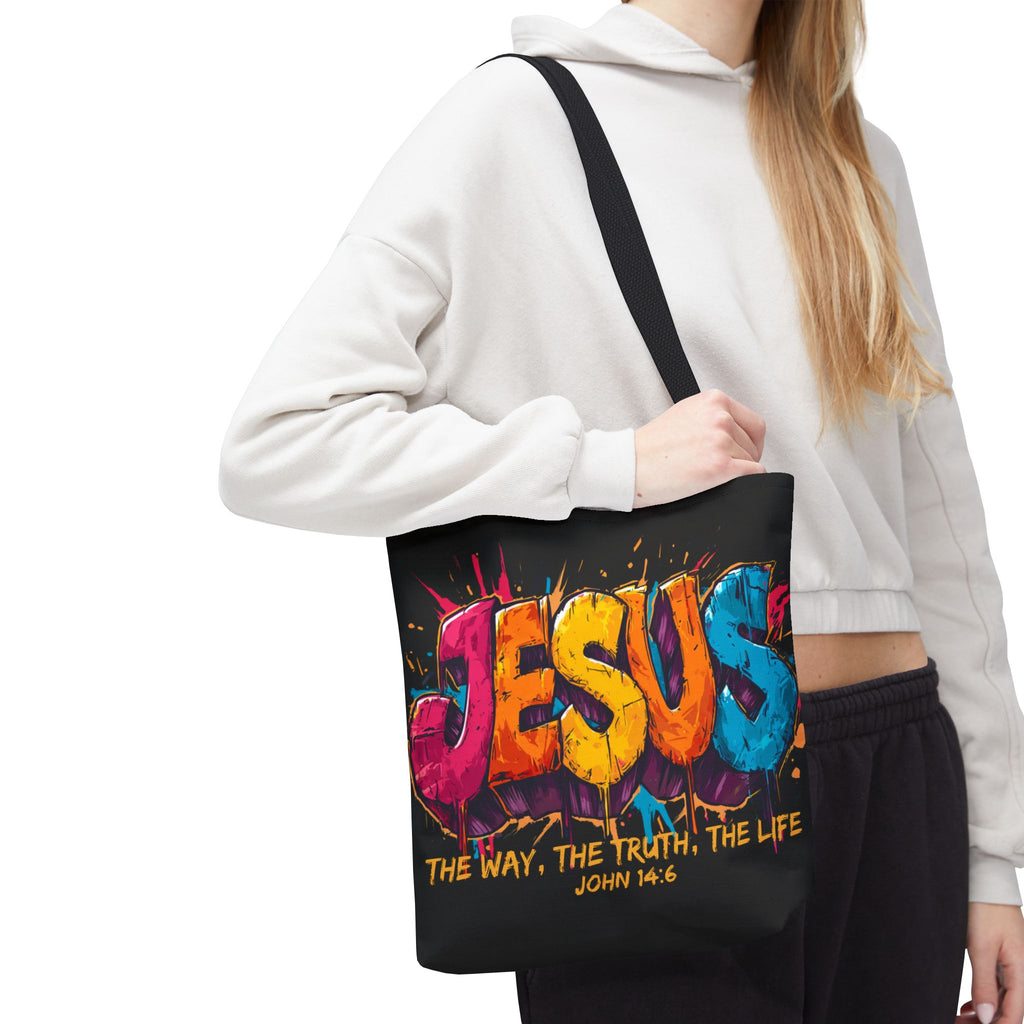 Jesus Graffiti Tote Bag | The Way The Truth The Life John 14:6
