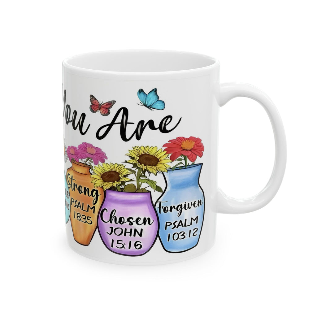 GOD Says You Are - Love Me Floral Bible Verse Ceramic Mug