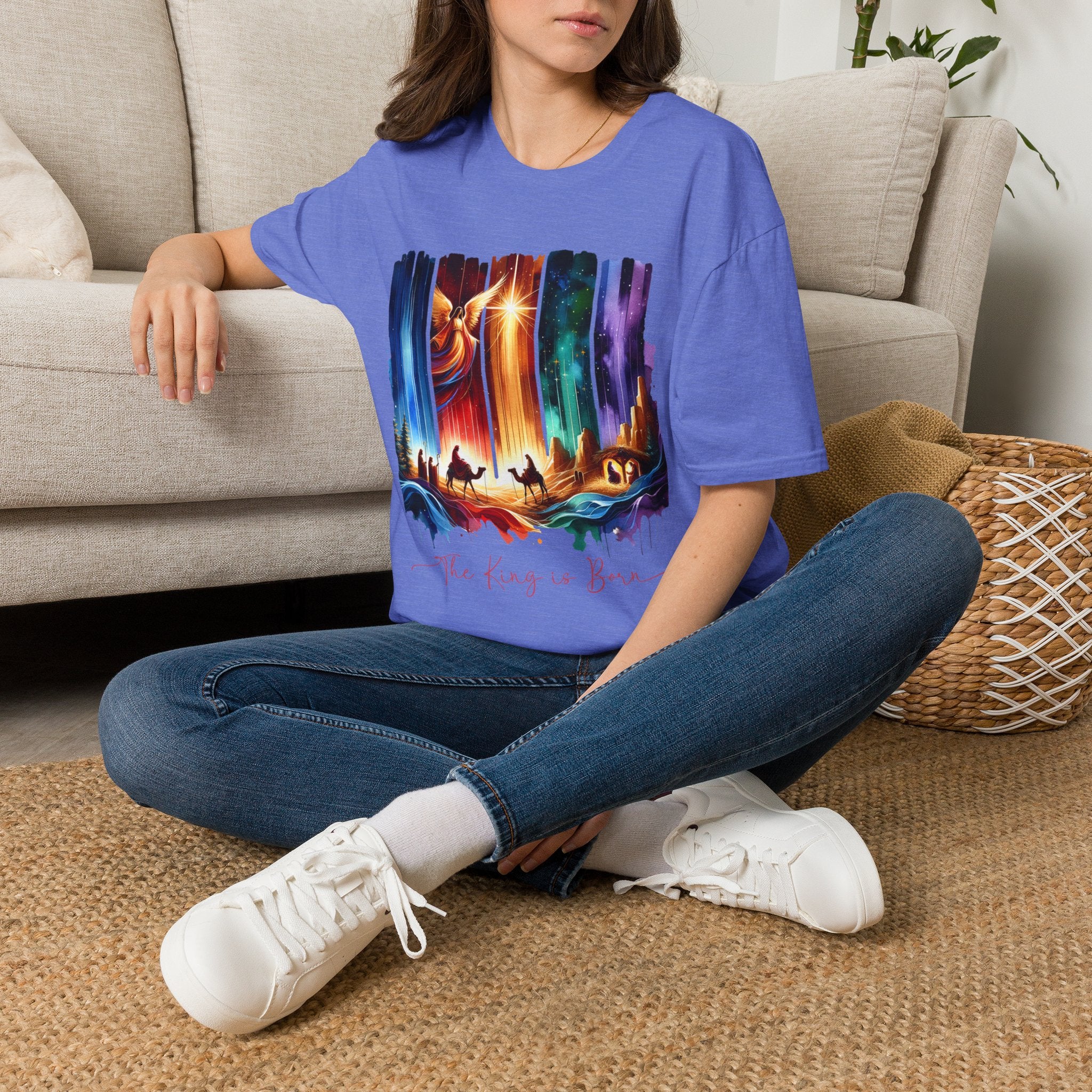 Vibrant Fantasy T-Shirt, Colorful Graphic Tee, Unisex Art Shirt, Great Gift for Fans, Unique Casual Wear, The King is Born Shirt