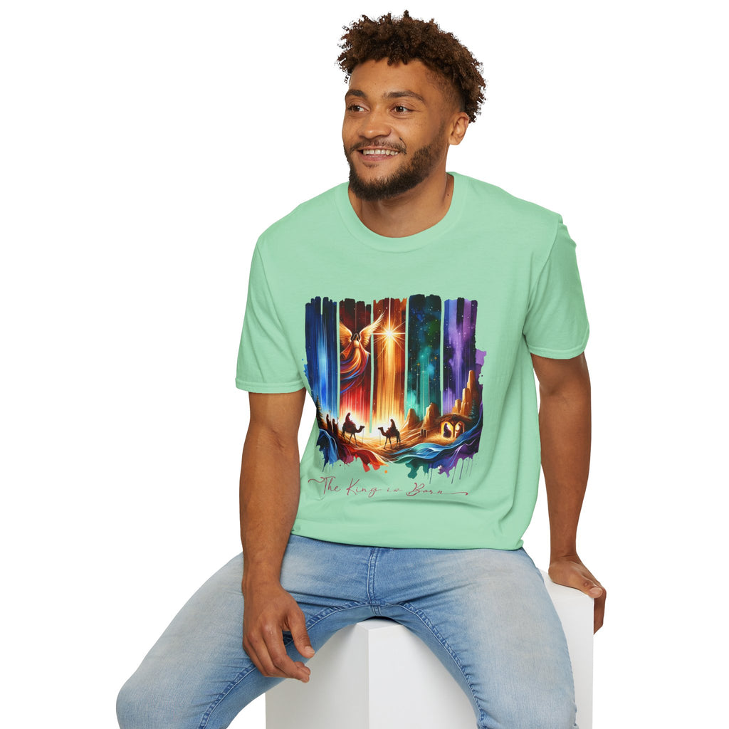 Vibrant Fantasy T-Shirt, Colorful Graphic Tee, Unisex Art Shirt, Great Gift for Fans, Unique Casual Wear, The King is Born Shirt