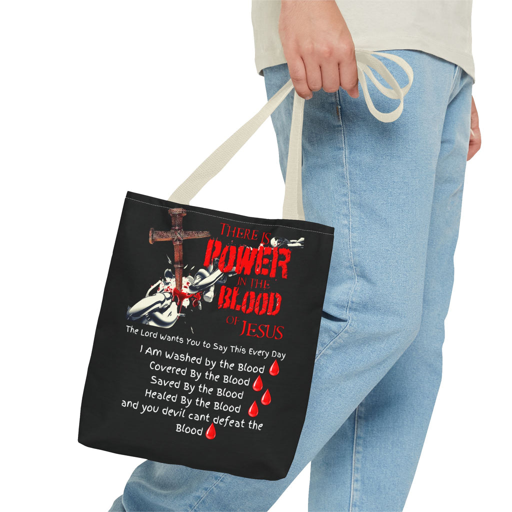Tote — "The Power of the Blood of Jesus" Inspirational Christian Tote Bag