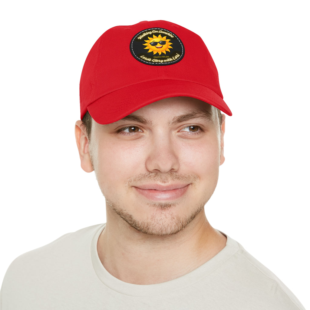 Sunshine Smiles Dad Hat — Round Leather Patch ‘Always Brighter’