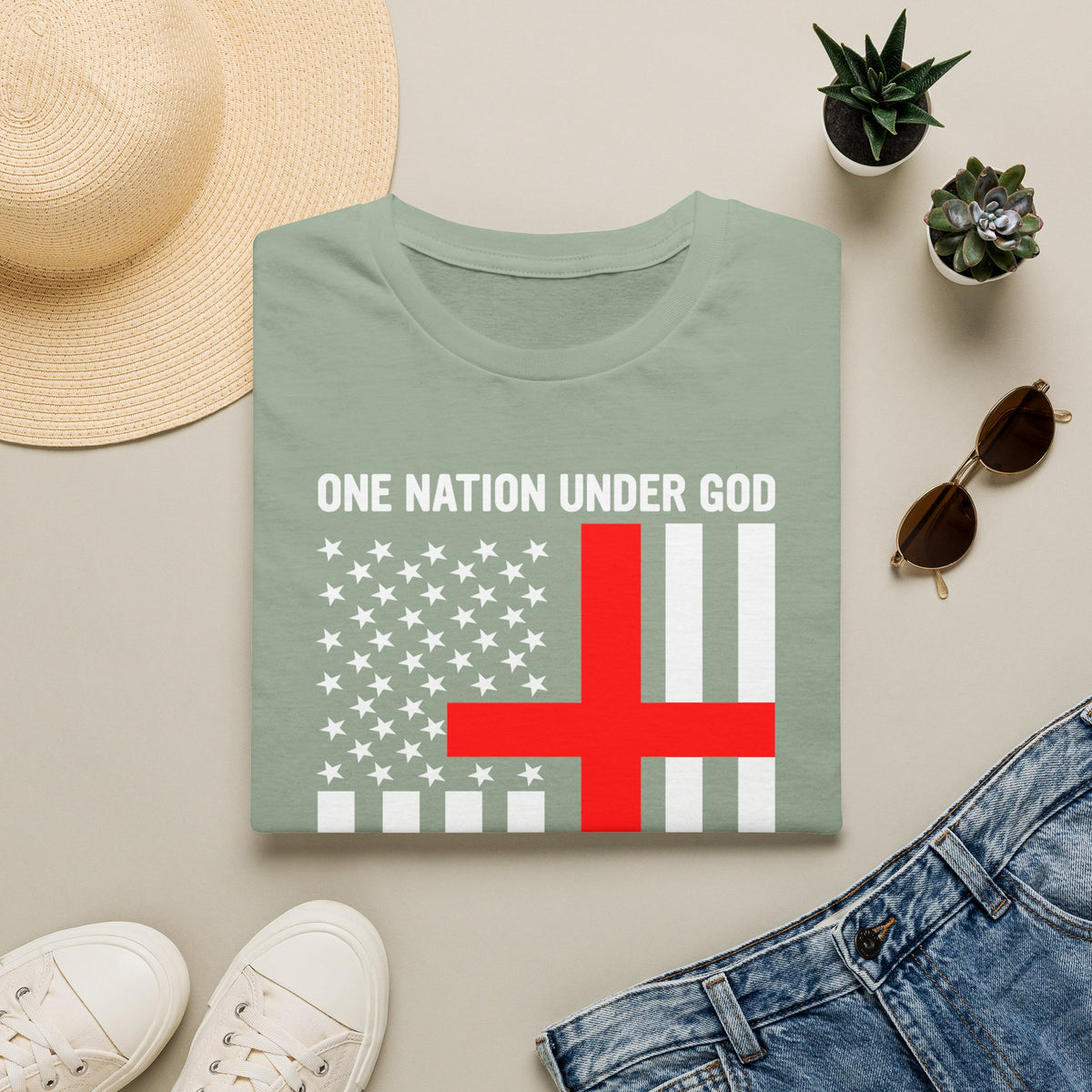 One Nation Under GOD - Mens Womans Softstyle T-Shirt