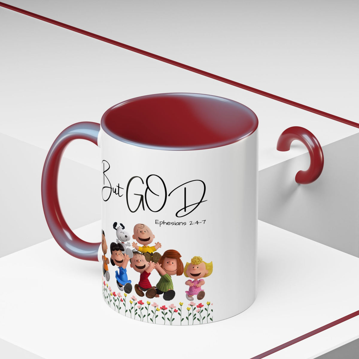 But God Scripture Coffee Mug — Genesis 50:20 Inspirational Heart Accent Mug (11/15oz)