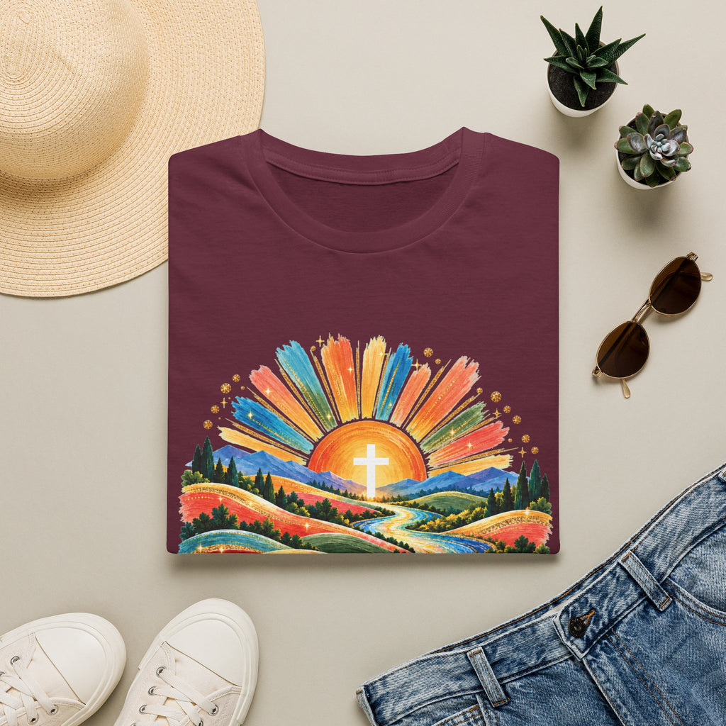 Walking On Sunshine with Lords Glory - with Lori Faith and Hope Christian Sunrise T-Shirt