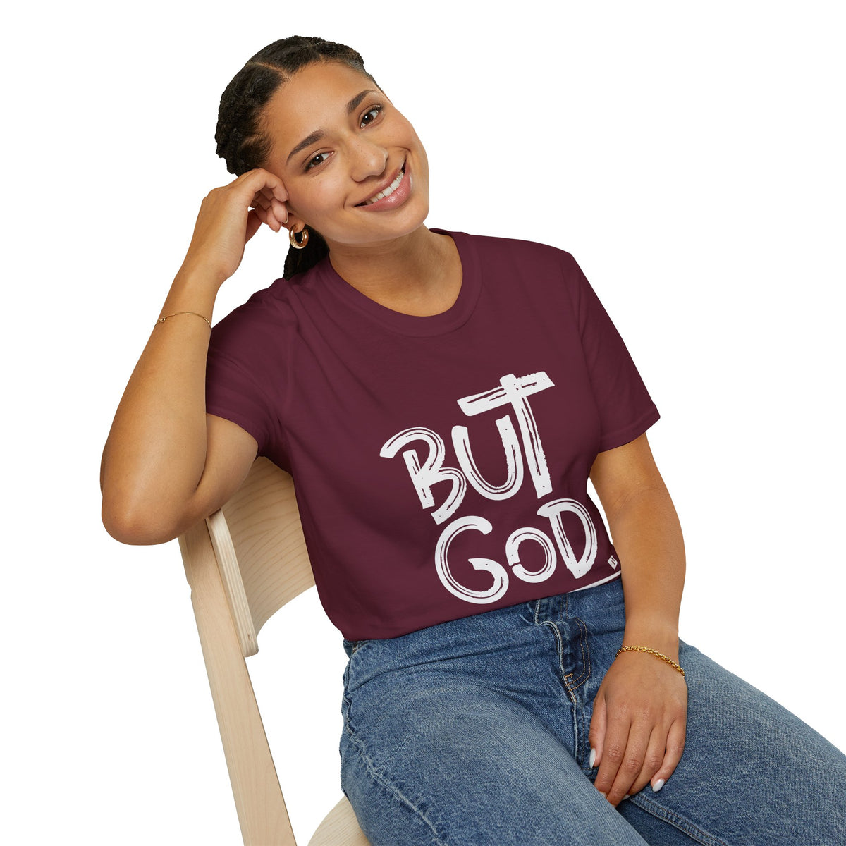 But GOD - Mens and Womans  Softstyle T-Shirt