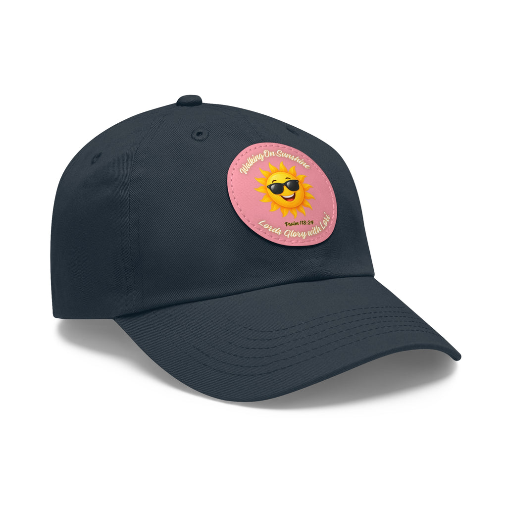 Sunshine Smiles Dad Hat — Round Leather Patch ‘Always Brighter’