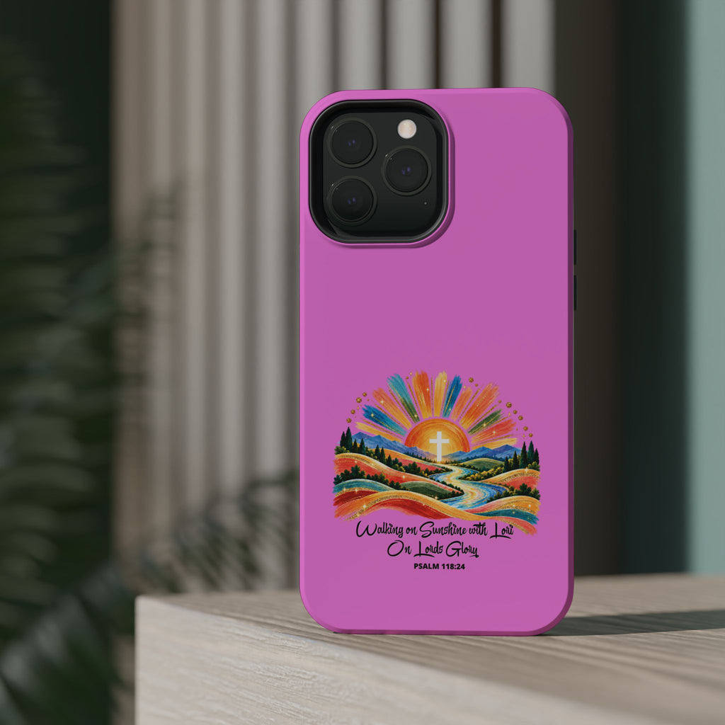 Magnetic Phone Case – “Walking on Sunshine with Lords Glory” Sunrise Design