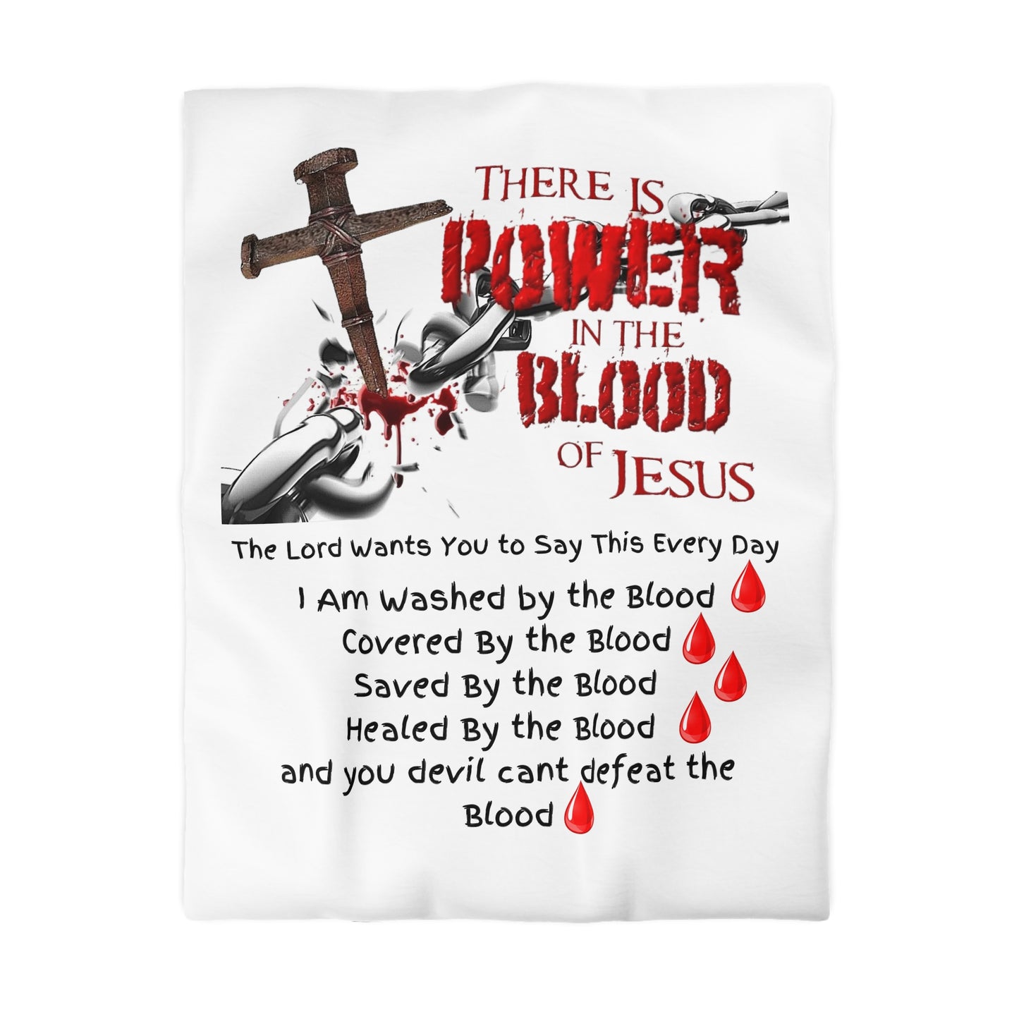 The Power of the Blood of Jesus - Microfiber Duvet Cover