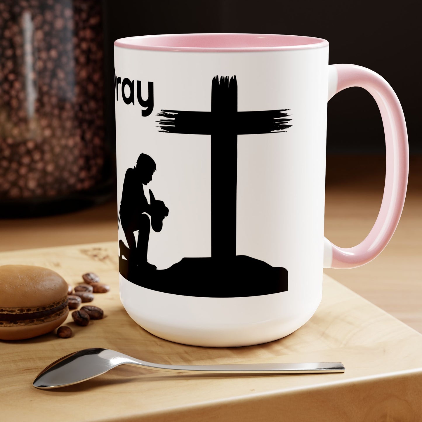 Real Men Pray! Two-Tone Coffee Mugs, 15oz