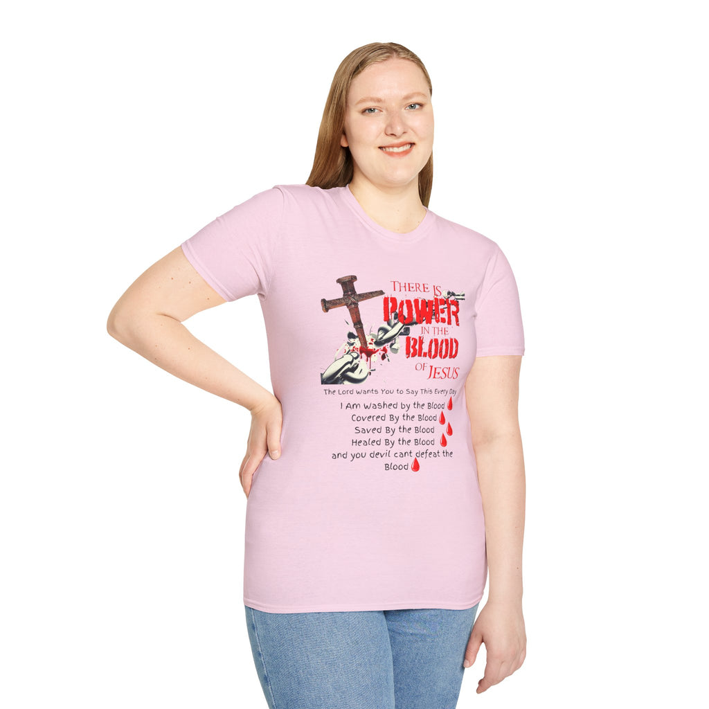 Jesus Blood Cross T-Shirt — "There Is Power In The Blood of Jesus" Christian Tee