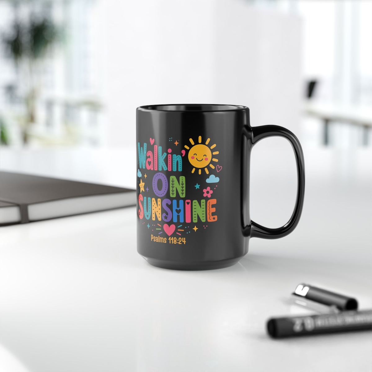 Walkin' on Sunshine Mug – Colorful Christian Psalm 118:24 Coffee Cup (11oz & 15oz)