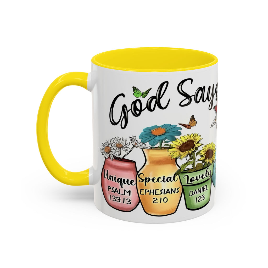 God Says You Are - You Are Loved Christian Bible Verse Coffee Mug