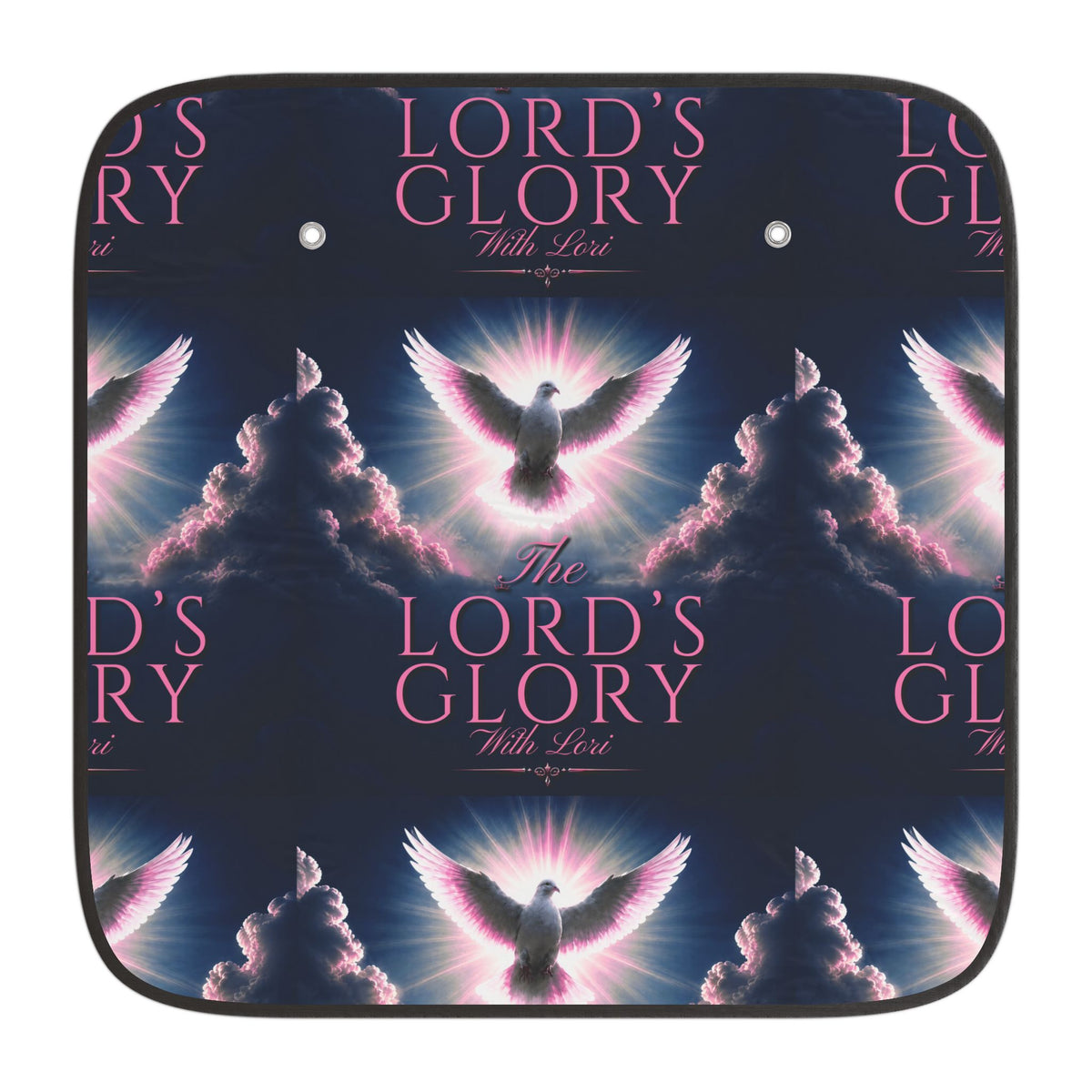 Car Sun Shade - "The Lord's Glory with Lori" Dove & Clouds Christian Windshield Cover