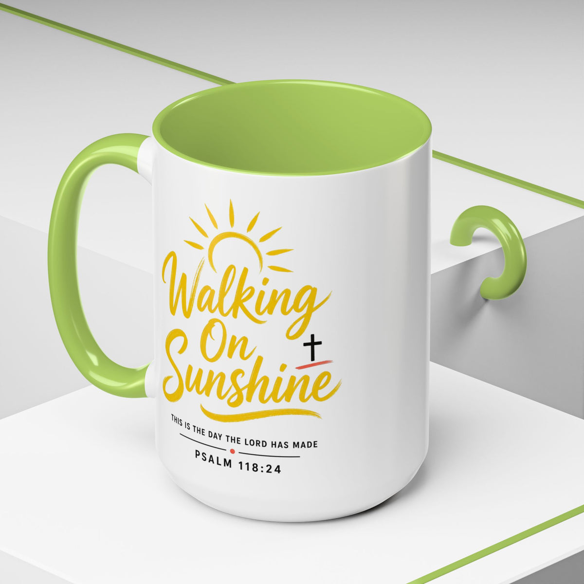 Walking on Sunshine Psalms 118:24  Accent Coffee Mug (11, 15oz)