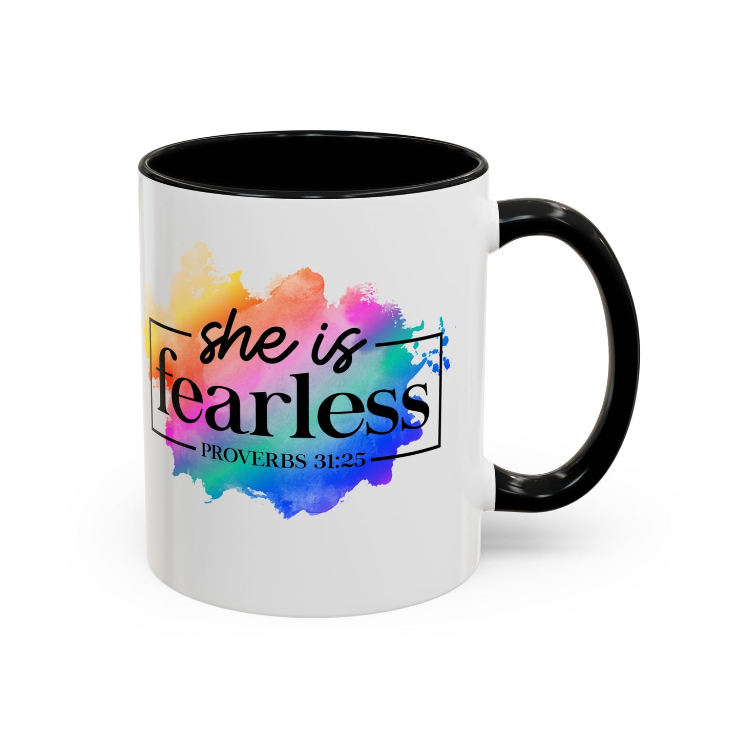 SHE IS FEARLESS - 5 Colors Accent Coffee Mug, 11oz