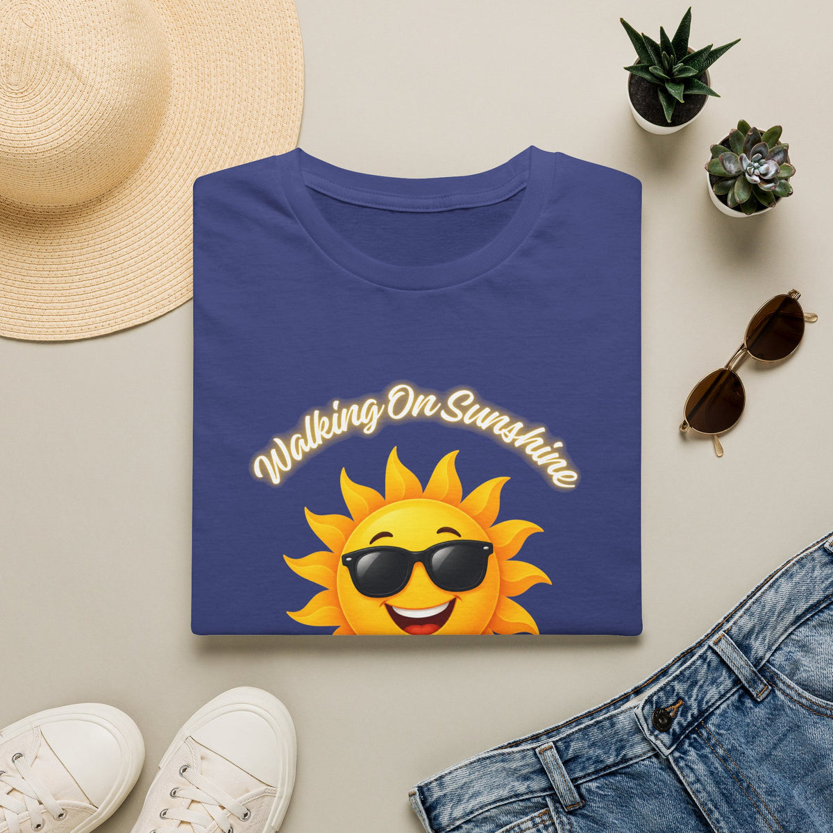 Sunshine Smiles T-Shirt — Sunglasses Sun with Psalm 118:24 Inspirational Tee