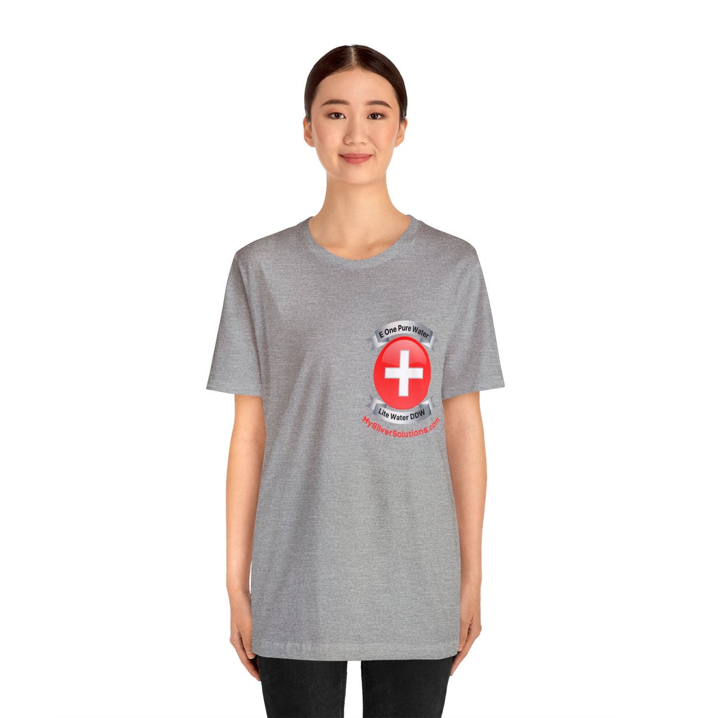 E 1 Pure Water DDW - MySilverSolutions.com - Unisex Jersey Short Sleeve Tee