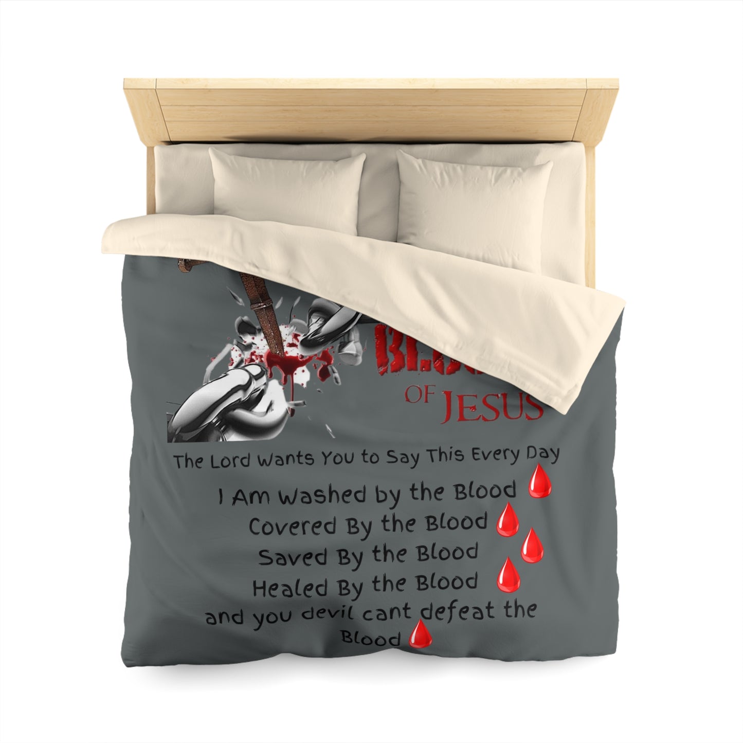 The Power of the Blood of Jesus - Microfiber Duvet Cover