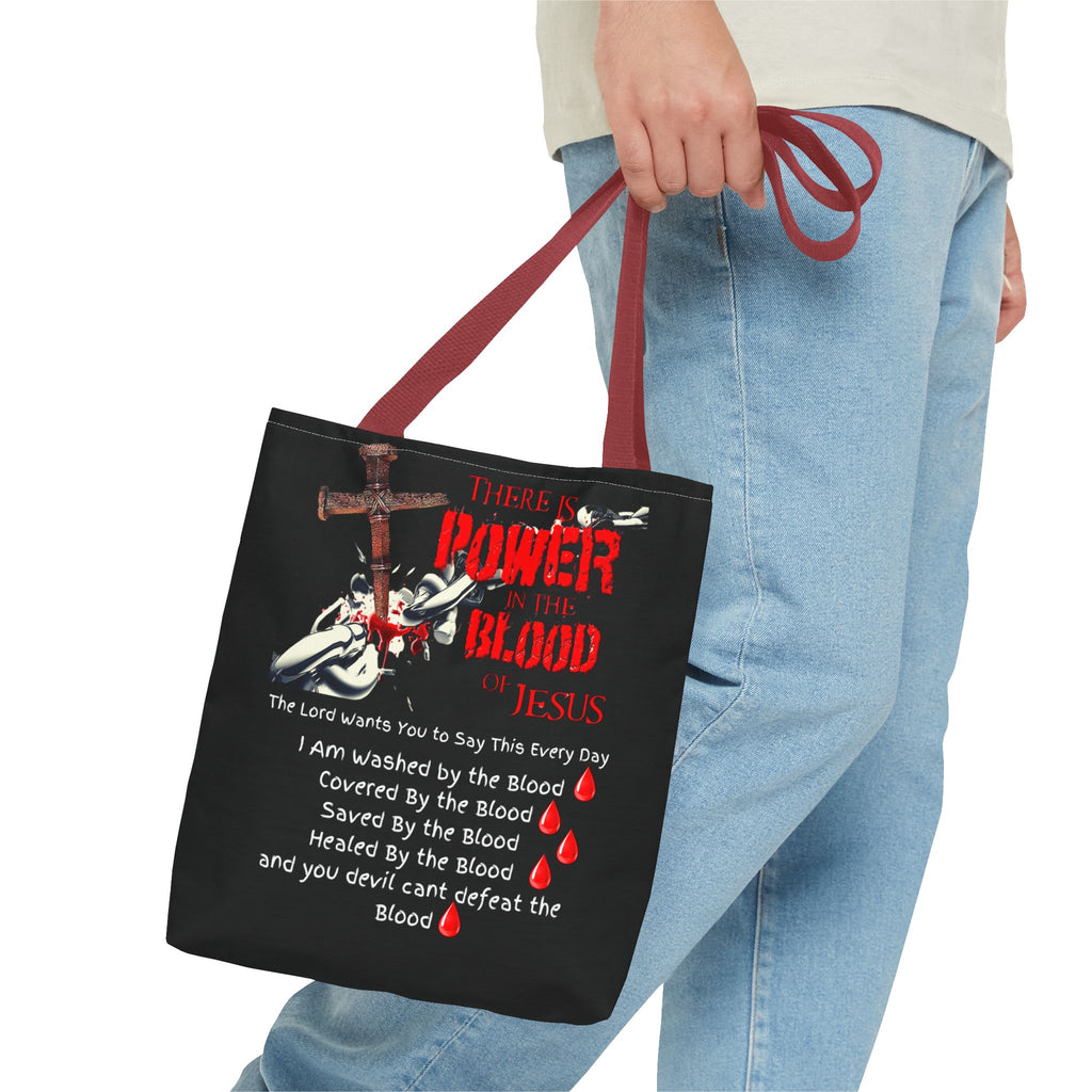 Tote — "The Power of the Blood of Jesus" Inspirational Christian Tote Bag