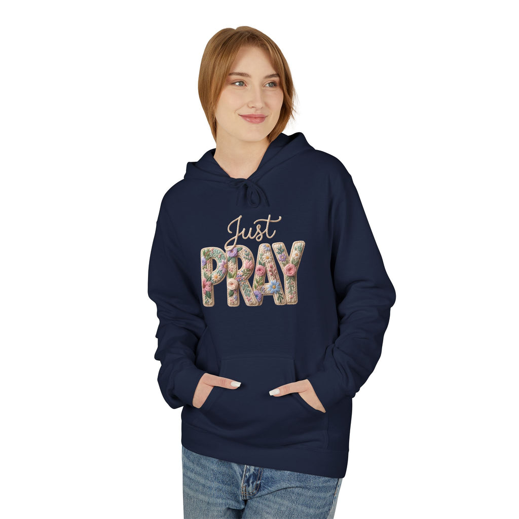 Just Pray floral letters Hoodie | Faith Christian sweatshirt design