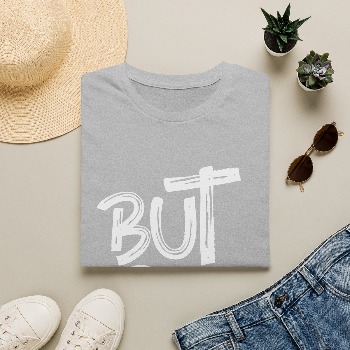 But GOD - Mens and Womans  Softstyle T-Shirt