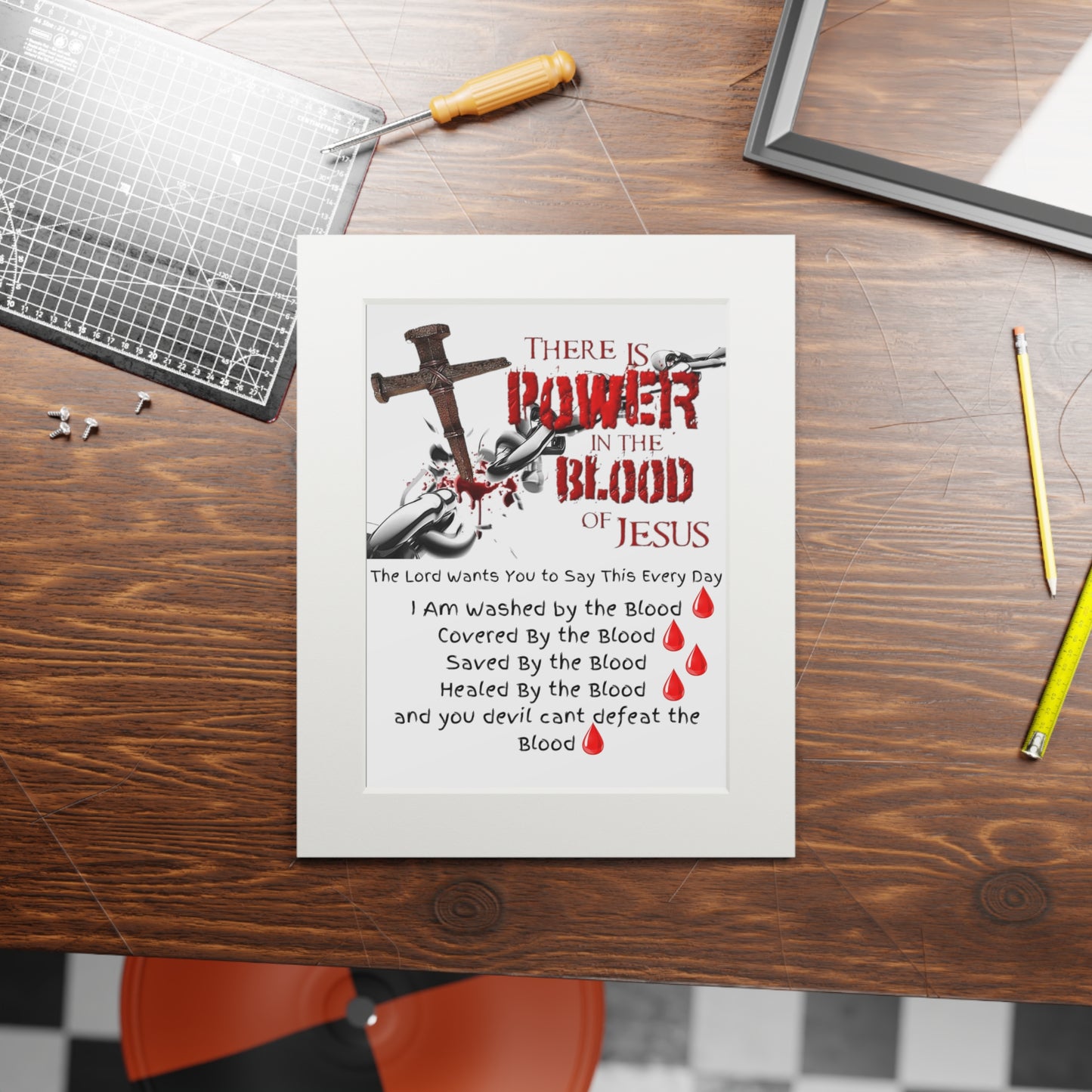 The Power of the Blood - Fine Art Prints (Passepartout Paper Frame)