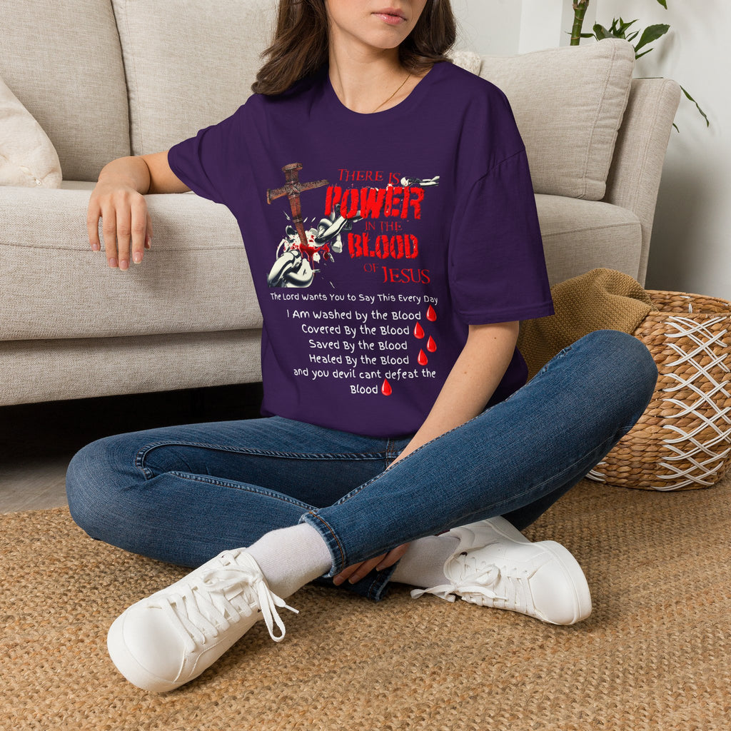There's Power in the Blood of Jesus T-Shirt — Christian Cross Faith Shirt (Washed by the Blood)