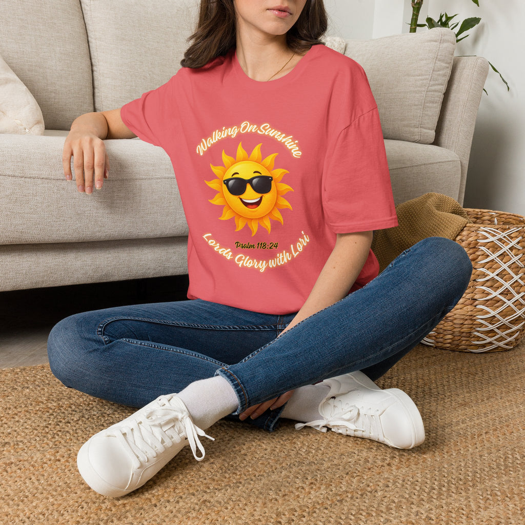 Sunshine Smiles T-Shirt — Sunglasses Sun with Psalm 118:24 Inspirational Tee