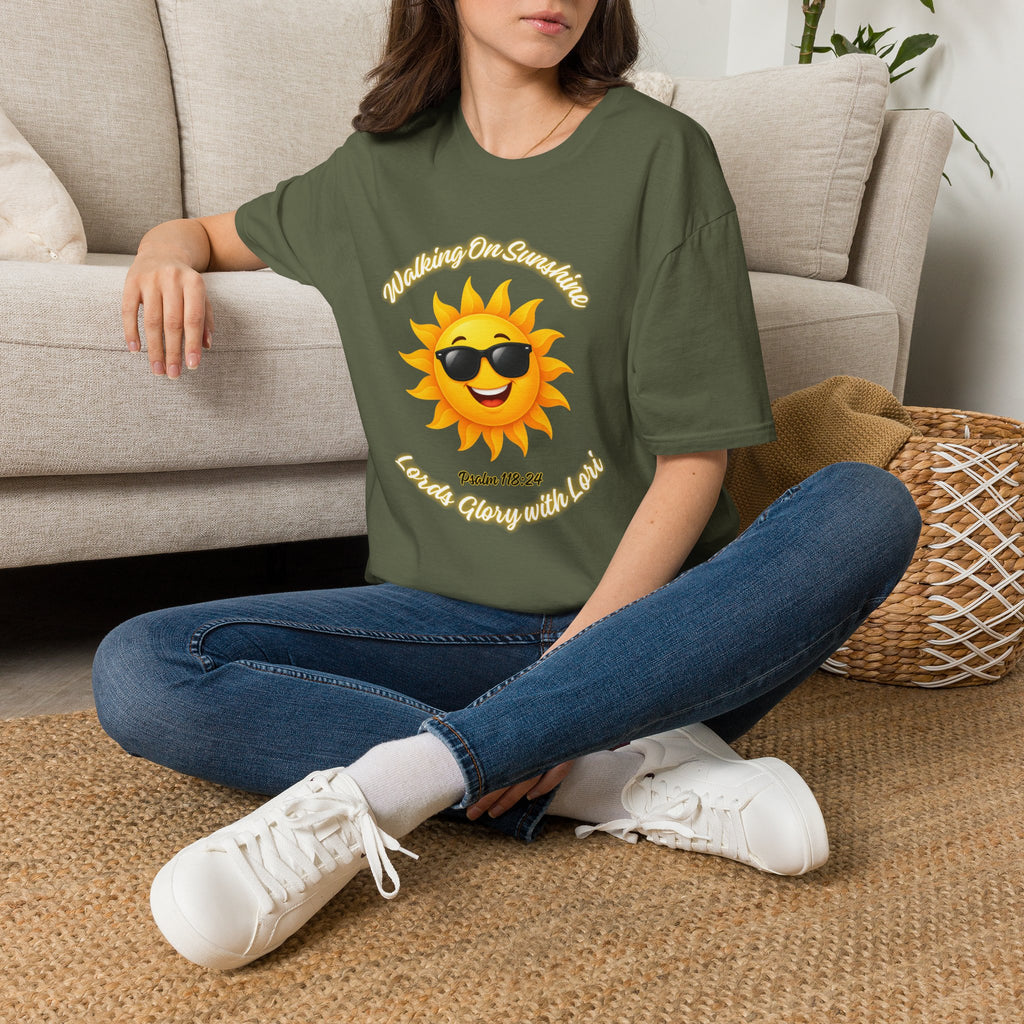 Sunshine Smiles T-Shirt — Sunglasses Sun with Psalm 118:24 Inspirational Tee