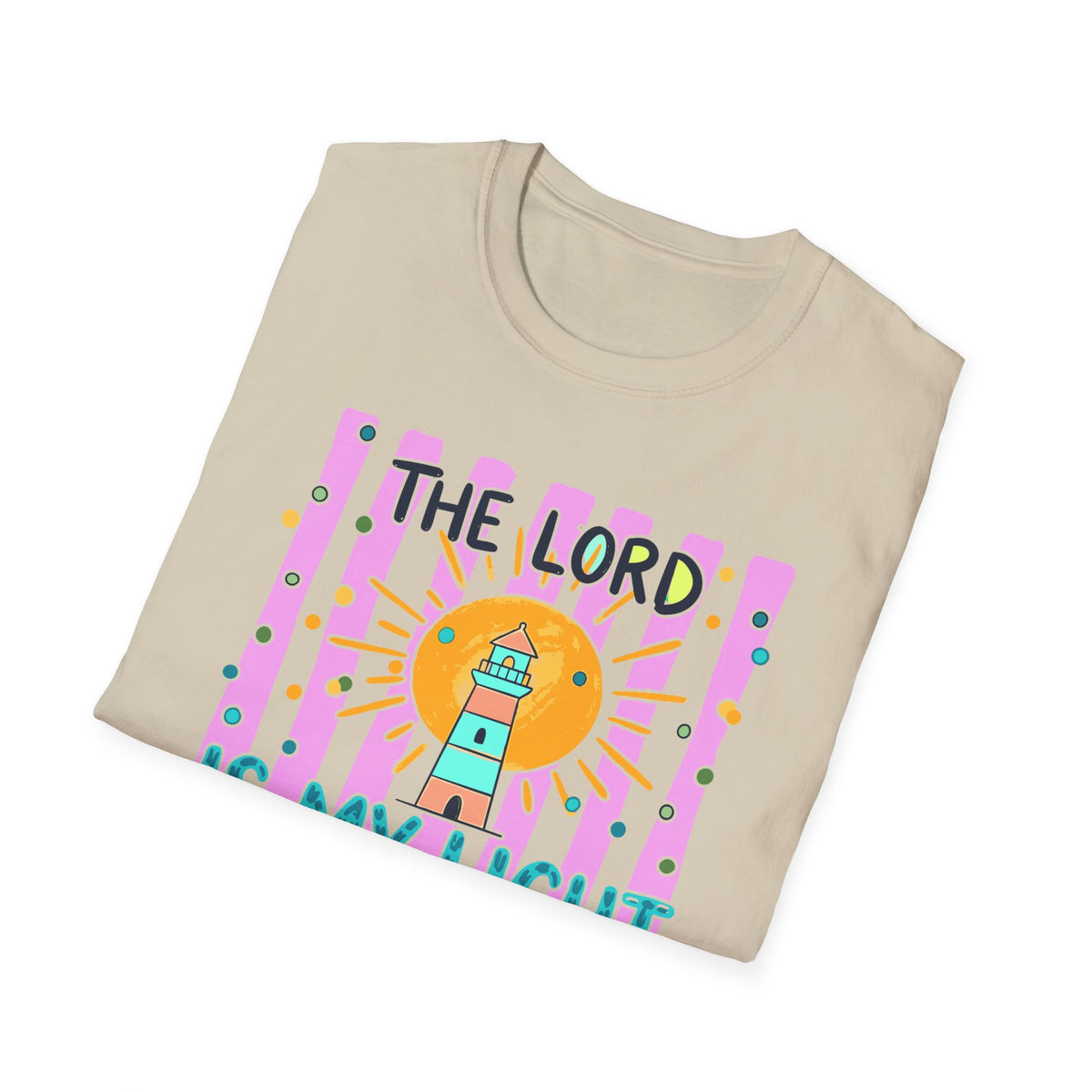The Lord Is My Light Lighthouse Christian T-Shirt — Psalm 27:1  Inspirational Tee