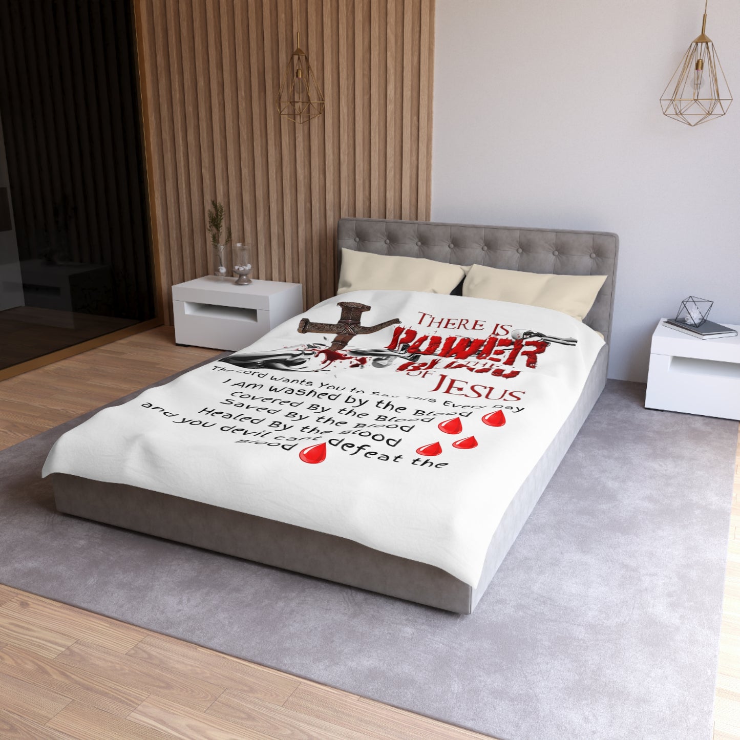 The Power of the Blood of Jesus - Microfiber Duvet Cover