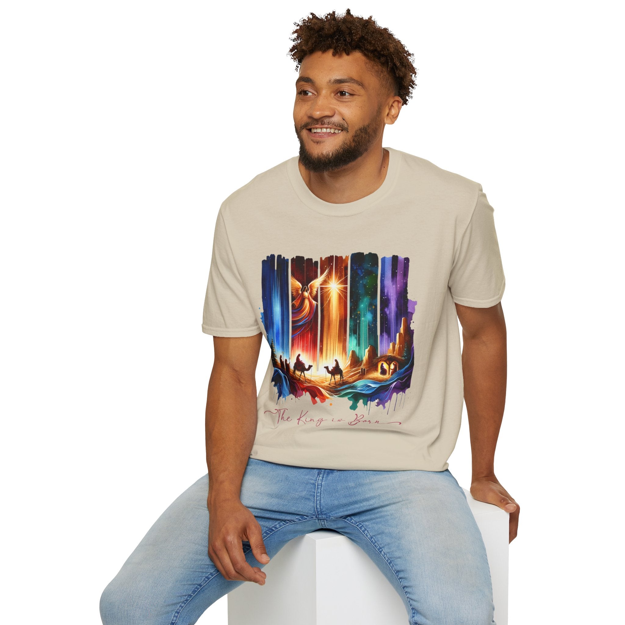 Vibrant Fantasy T-Shirt, Colorful Graphic Tee, Unisex Art Shirt, Great Gift for Fans, Unique Casual Wear, The King is Born Shirt