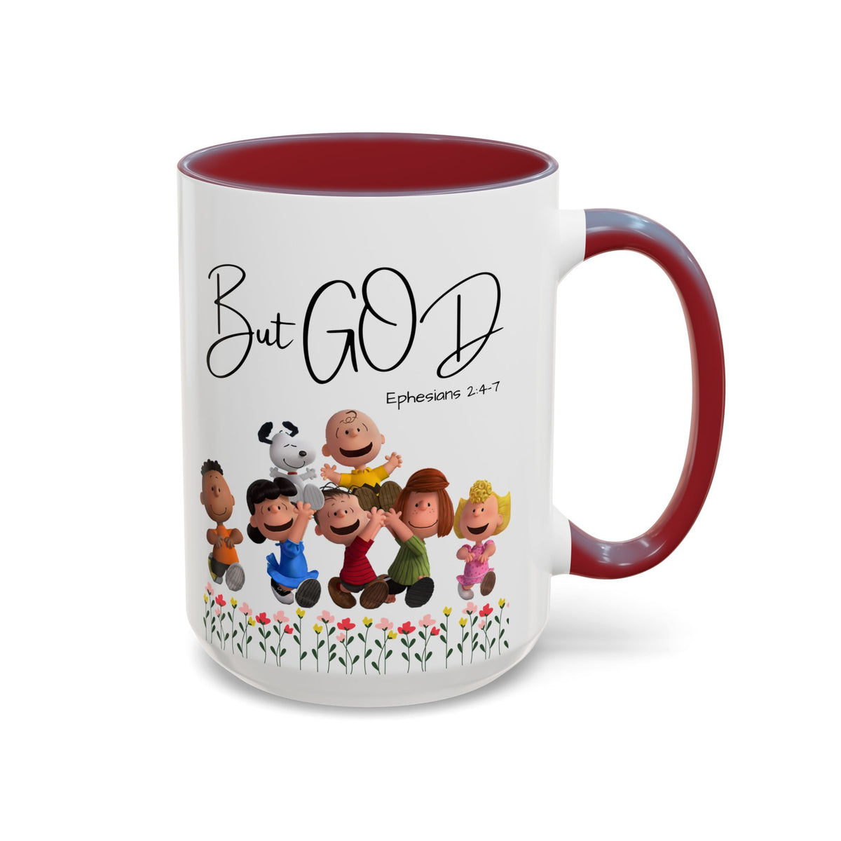 But God Scripture Coffee Mug — Genesis 50:20 Inspirational Heart Accent Mug (11/15oz)
