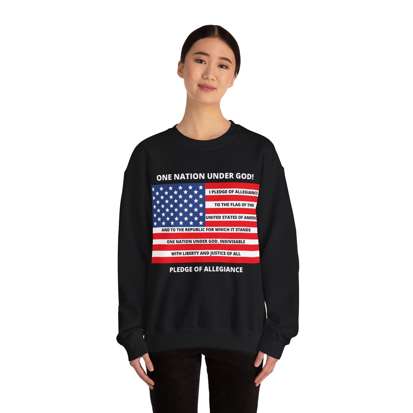 Pledge of Allegiance One Nation under GOD! Unisex Heavy Blend Crewneck Sweatshirt