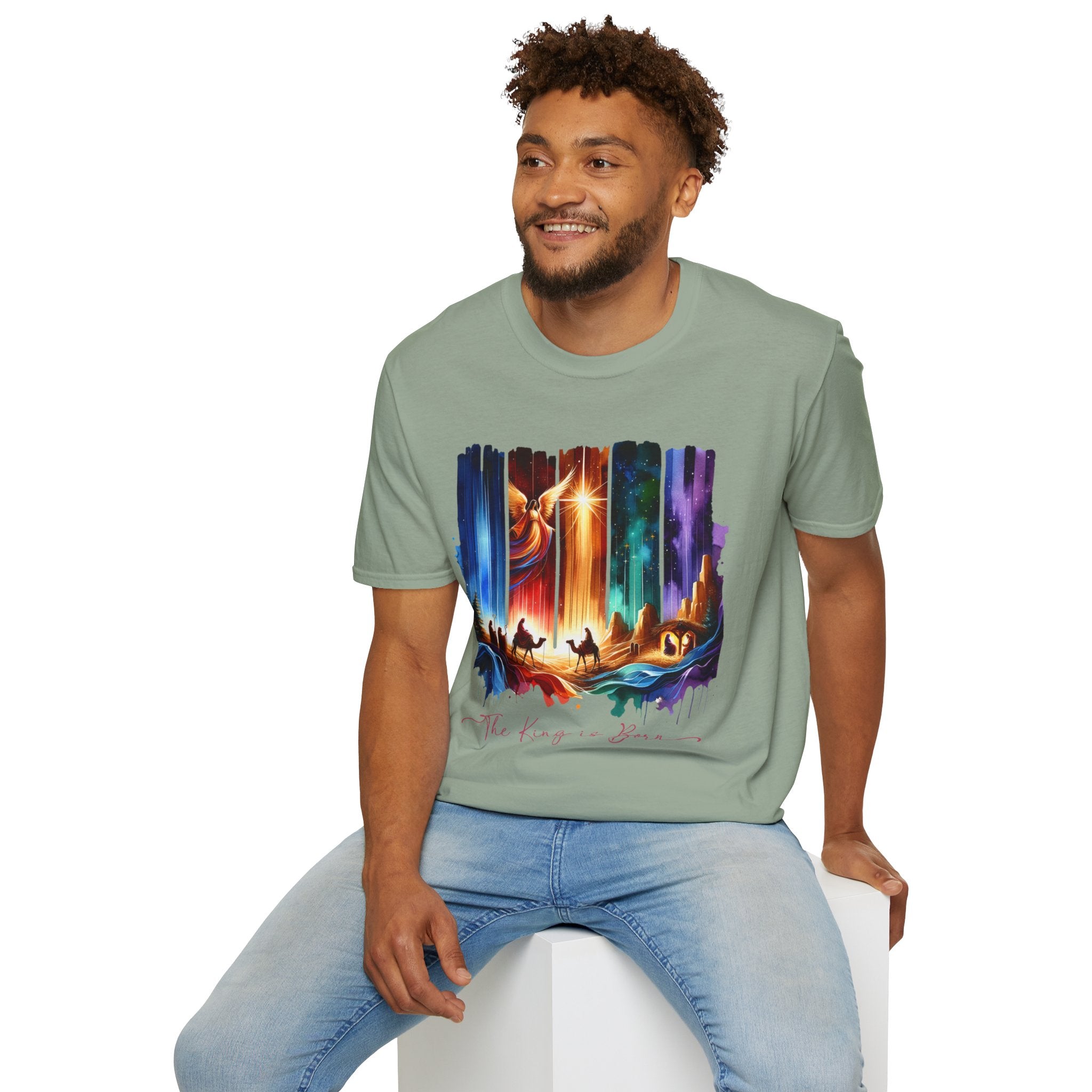 Vibrant Fantasy T-Shirt, Colorful Graphic Tee, Unisex Art Shirt, Great Gift for Fans, Unique Casual Wear, The King is Born Shirt