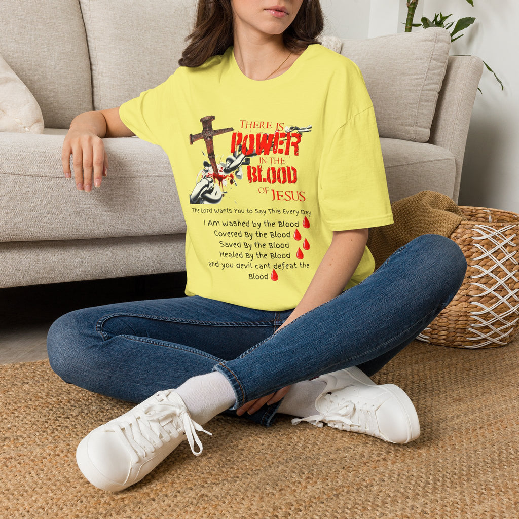 Jesus Blood Cross T-Shirt — "There Is Power In The Blood of Jesus" Christian Tee
