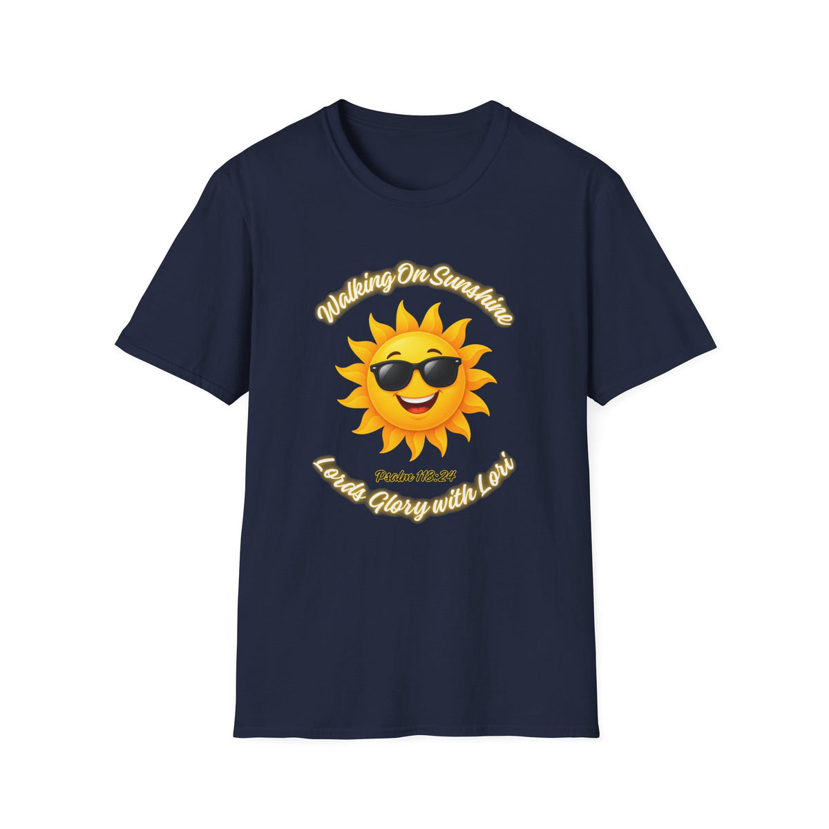 Sunshine Smiles T-Shirt — Sunglasses Sun with Psalm 118:24 Inspirational Tee