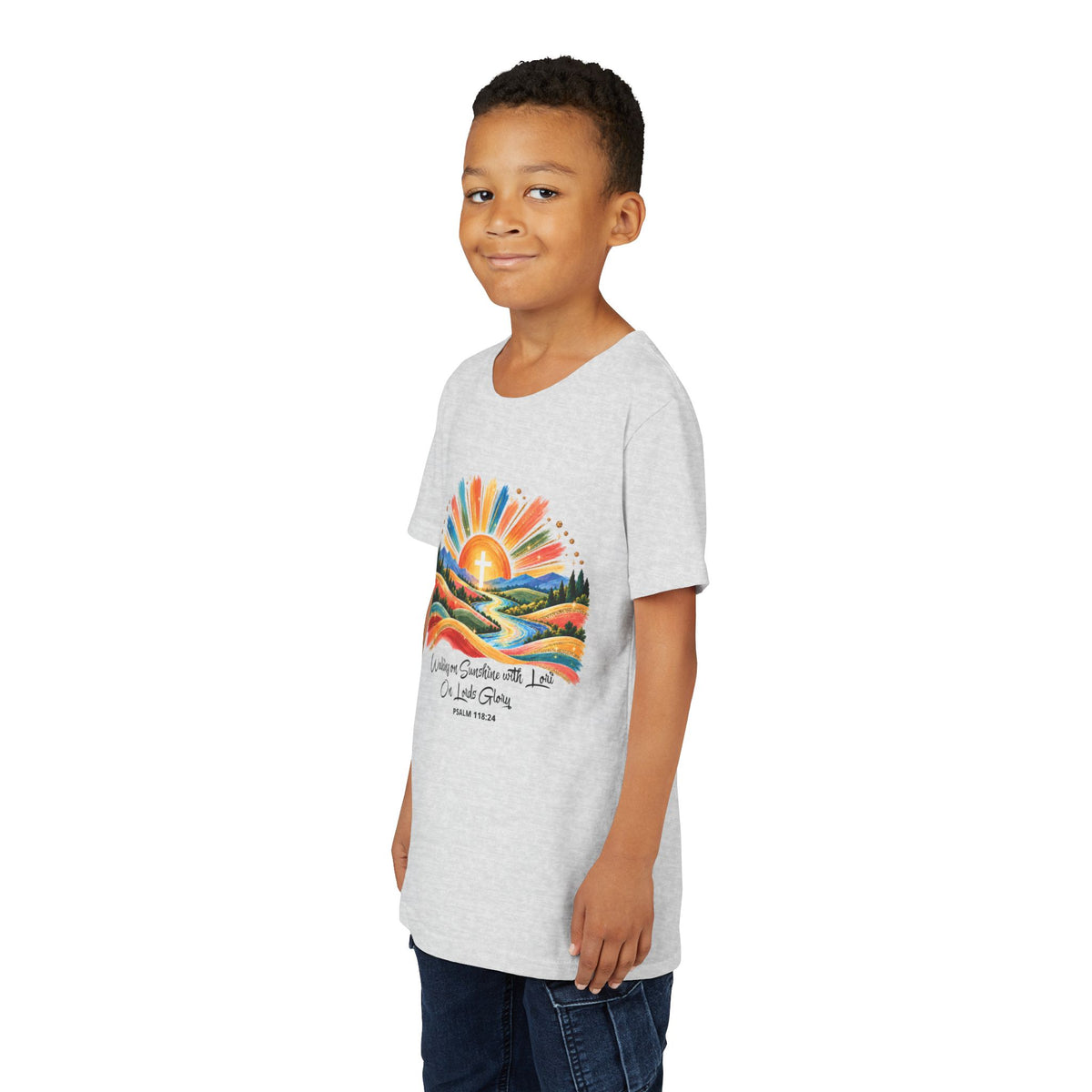 Youth Short Sleeve Tee – Walking On Sunshine with Lords Glory Design