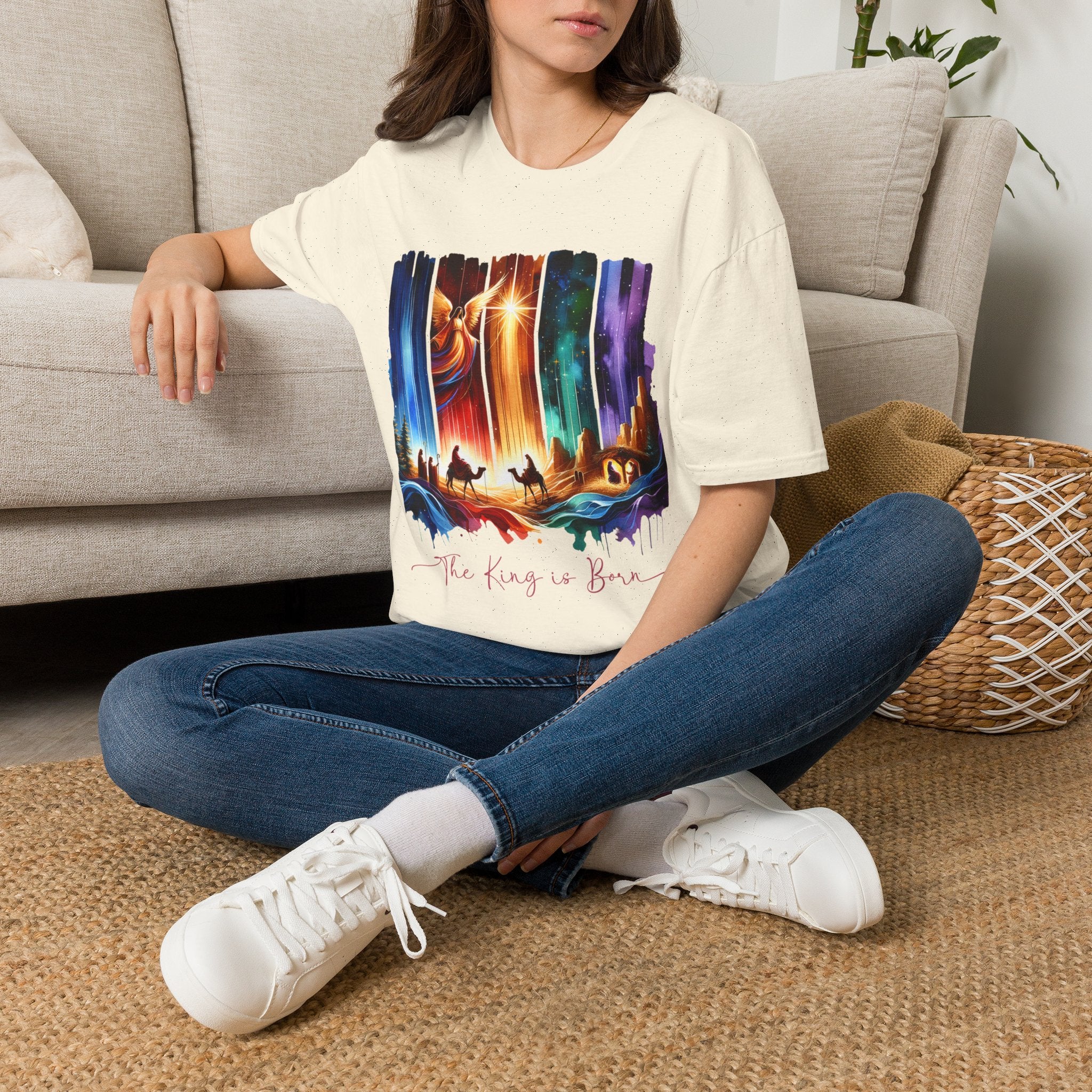 Vibrant Fantasy T-Shirt, Colorful Graphic Tee, Unisex Art Shirt, Great Gift for Fans, Unique Casual Wear, The King is Born Shirt