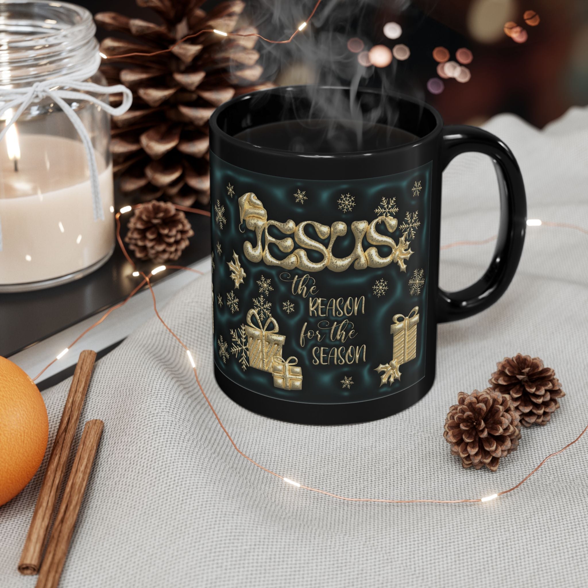 Jesus The Reason for the Season Mug, Christmas Coffee Cup, Holiday Gift, Religious Mug, Advent Celebration Drinkware