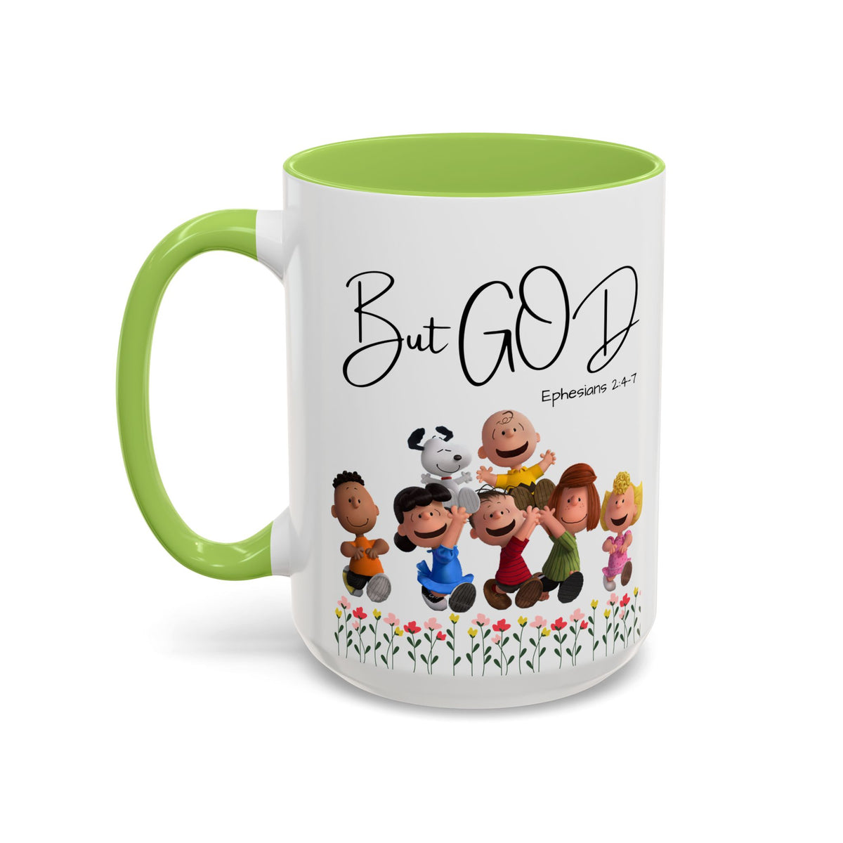 But God Scripture Coffee Mug — Genesis 50:20 Inspirational Heart Accent Mug (11/15oz)