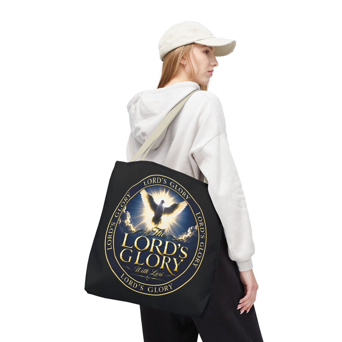 Tote Bag — "The Lord's Glory with Lori" Christian Dove Tote (Faith-Inspired Church Bag)
