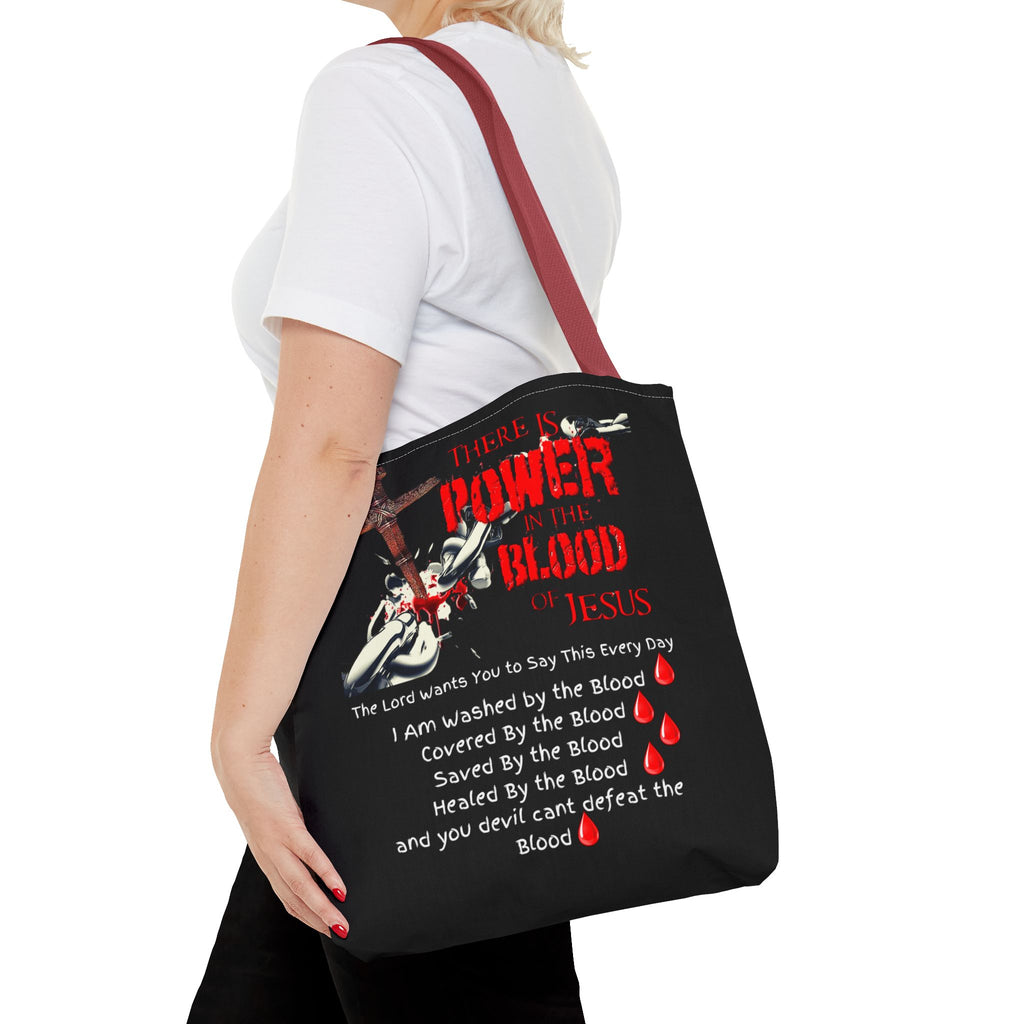 Tote — "The Power of the Blood of Jesus" Inspirational Christian Tote Bag