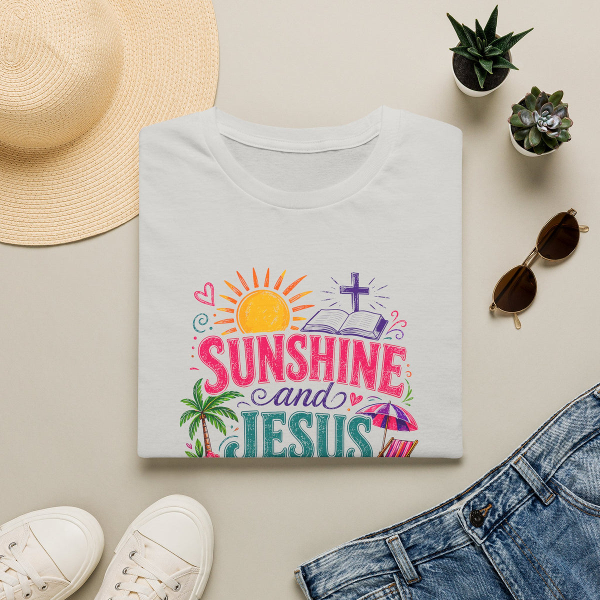 Sunshine and Jesus Christian Faith T-Shirt