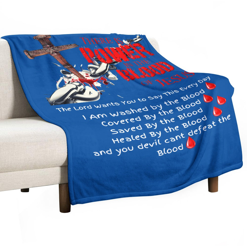 There's Power in the Blood of Jesus Custom super soft blanket Made in USA