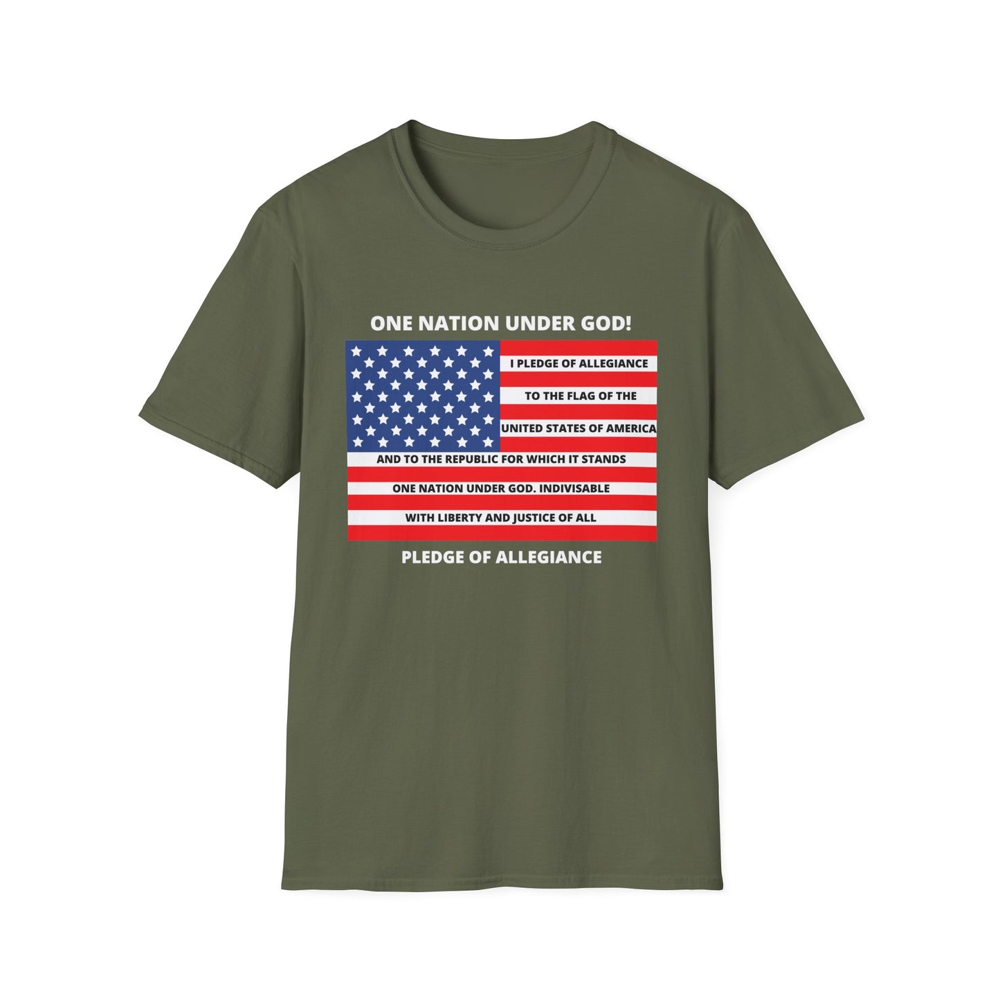 Pledge of Allegiance One Nation under GOD! Unisex Softstyle T-Shirt