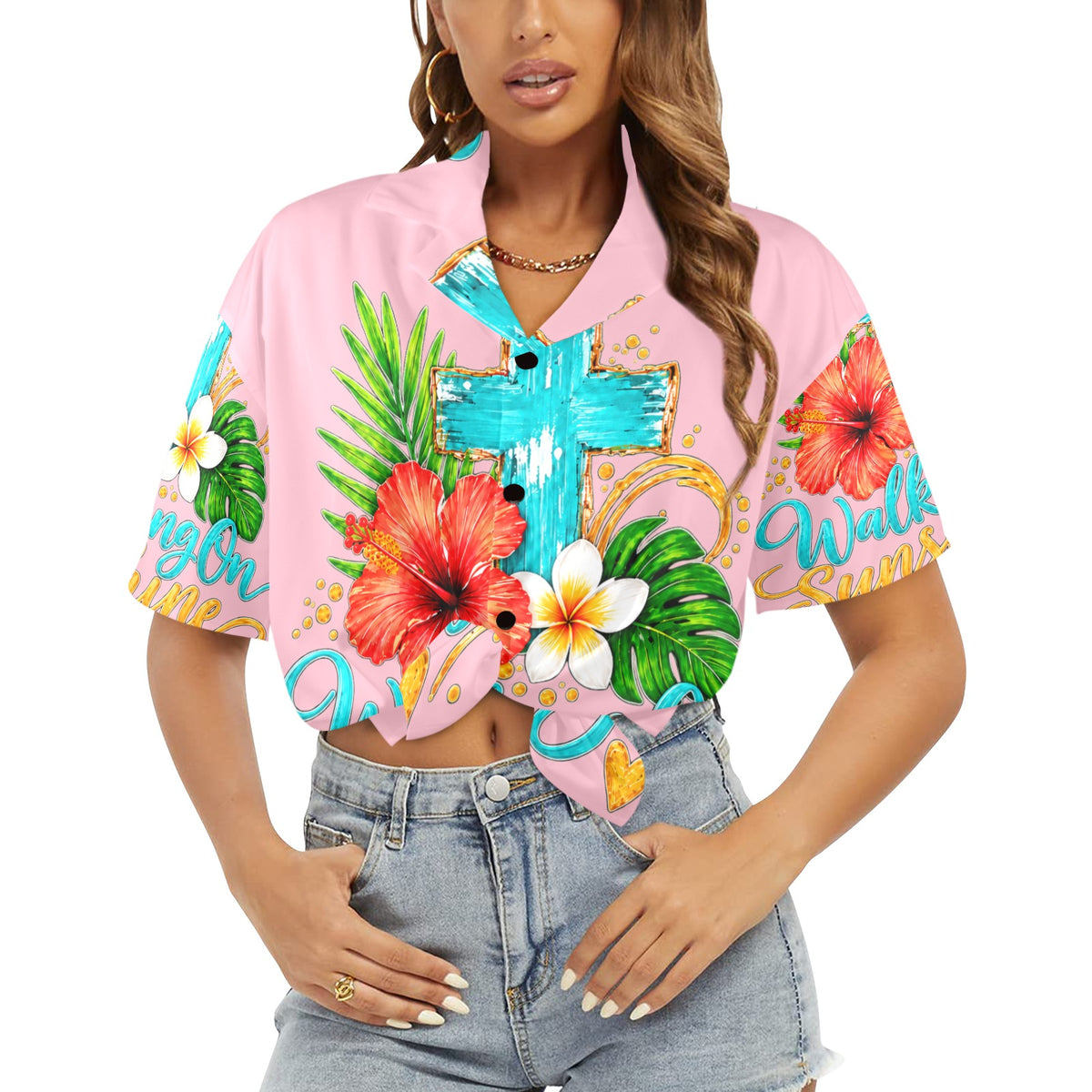 Women's All Over Print Hawaiian Shirt （Made in USA，Ships to USA Only）