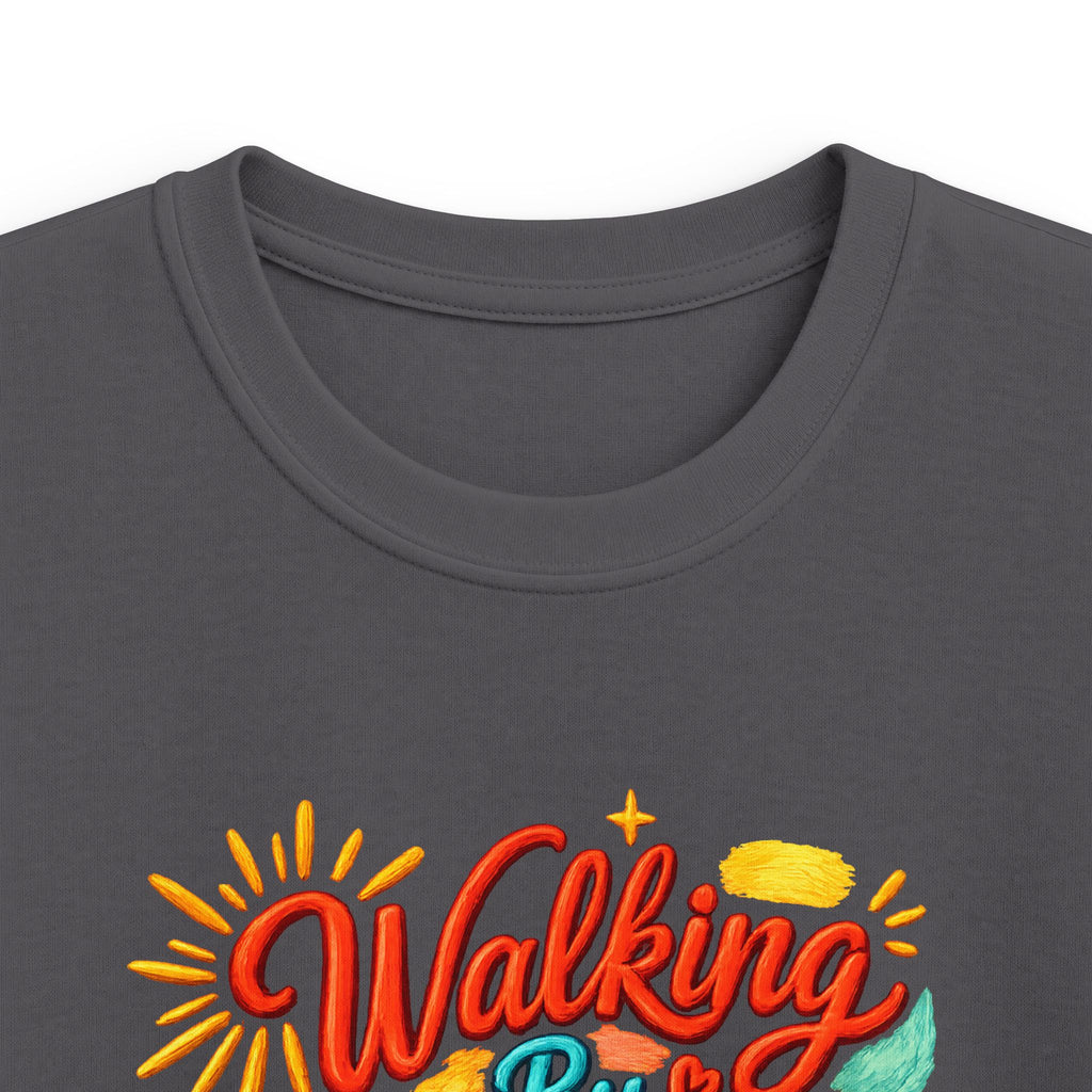 Kids T‑Shirt – "Walking by Faith and Sunshine" Colorful Floral Tee